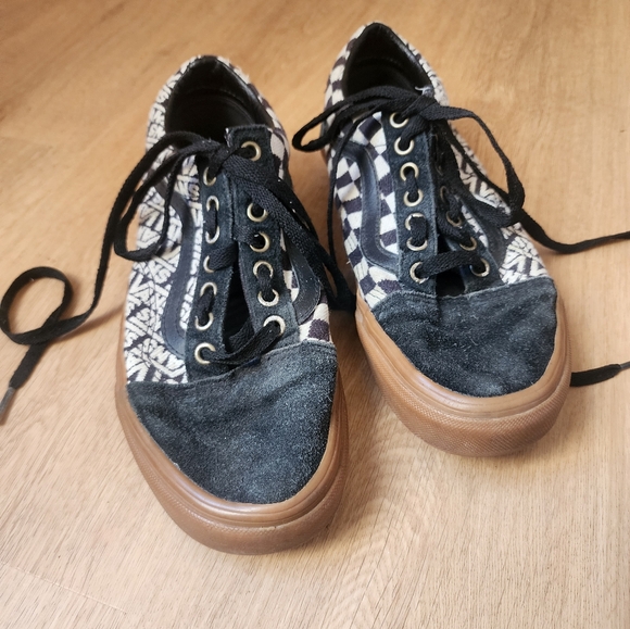 Vans Old Skool Vans Jacquard Black/Turtledove Men's Classic Skate Shoes - Picture 2 of 5